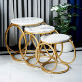 Round legs Nesting Table Set White - Set of 3