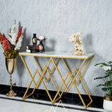 Diamond Console Table - White