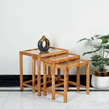 Wooden Nesting Table Compressed Slab designed - Set of 3