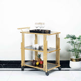 Multi Pillared MDF Shelves Tea Trolley