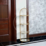 Birdcage-Inspired Corner Shelf - 4 Layered