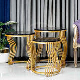 Wavy legs Nesting Table Set Black - Set of 3