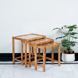 Wooden Nesting Table Compressed Slab designed - Set of 3
