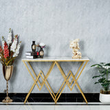 Diamond Console Table - White