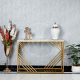 Geometric Console Table - White