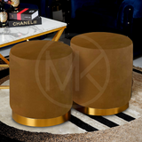 Ottoman Set - Plain Brown with Golden Lower Border