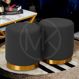 Ottoman Set - Plain Grey with Golden Lower Border