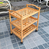 Cubic Dareg Wood Serving Trolley