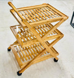 Cubic Designed Wooden Trolley